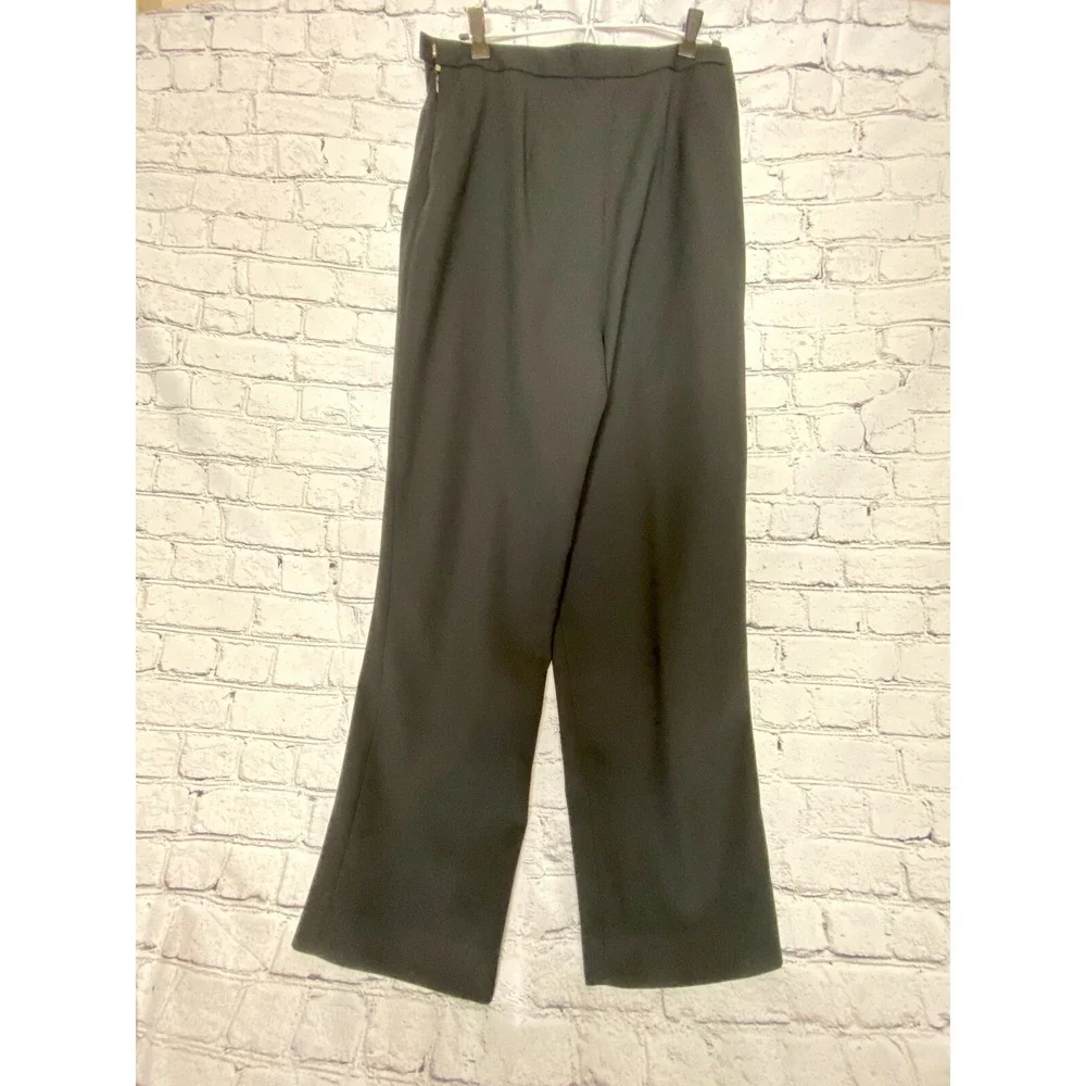 Charles Glueck Focus‎ 2000 Women's Black Pleated Lined Dress Pants Size 14